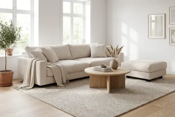 Valencia Sofagruppe Ekstra Dyp 4-seters Sofa + Fotskammel - Offwhite - Møbler - Sofaer - Sofagrupper