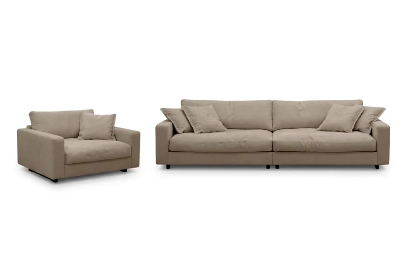 Valencia Sofagruppe Ekstra Dyp 4-seters Sofa + Lenestol, Brun