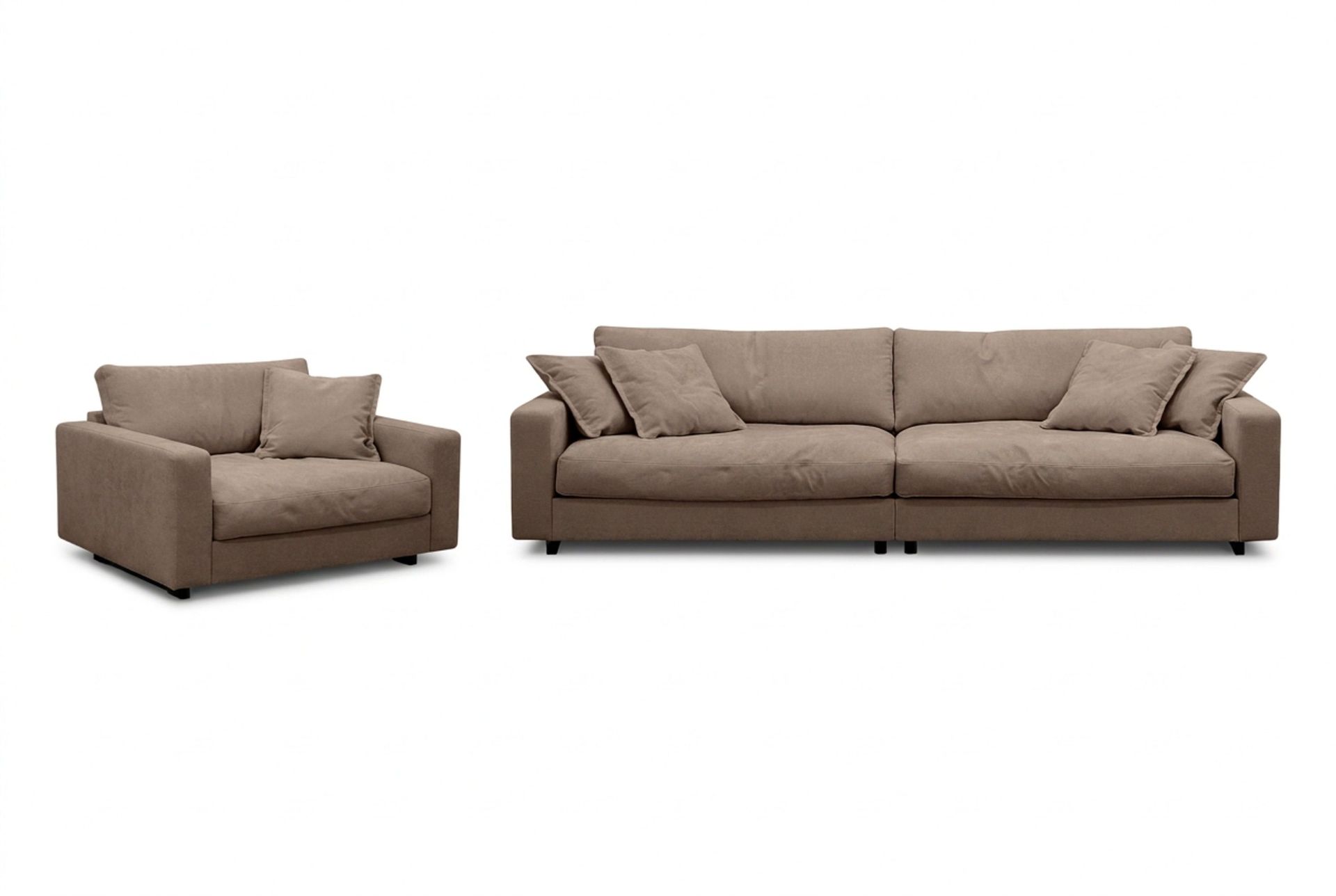 Valencia Sofagruppe Ekstra Dyp 4-seters Sofa + Lenestol - Mørkebrun