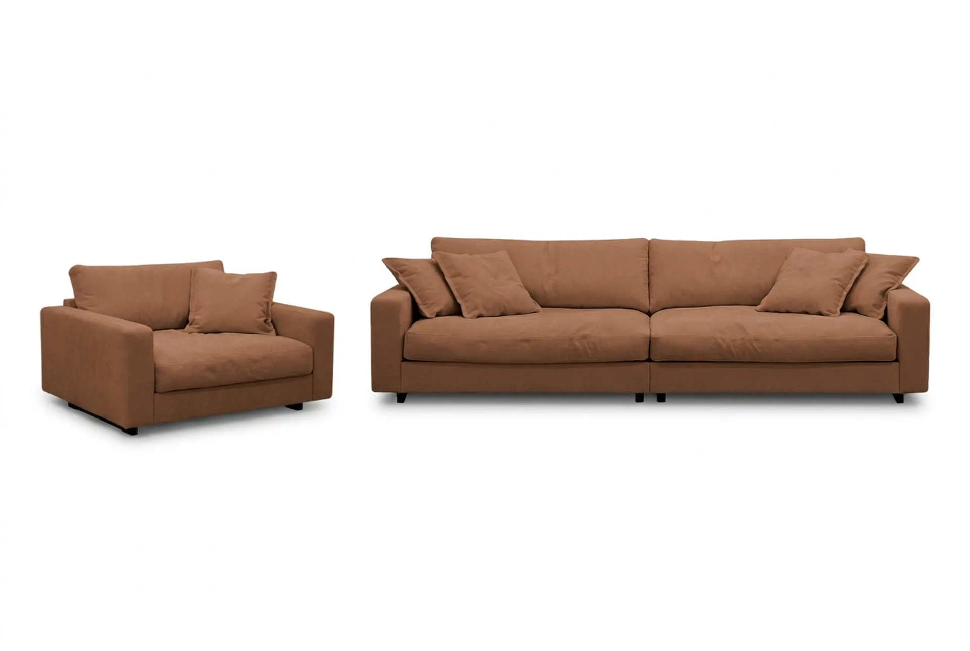 Valencia Sofagruppe Ekstra Dyp 4-seters Sofa + Lenestol - Rustrødbrun