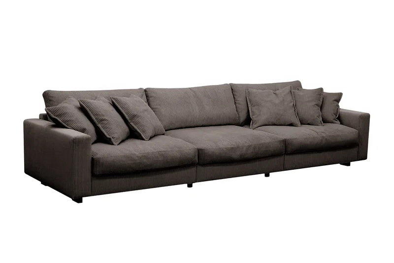 Valencia sofagruppe ekstra dyp 5-seters sofa + fotskammel - Brun - Møbler - Sofaer - Hjørnesofa