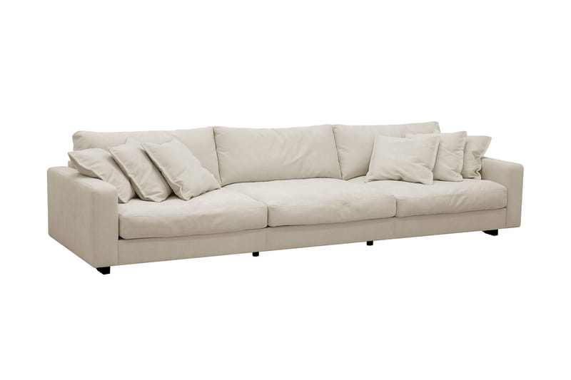 Valencia sofagruppe ekstra dyp 5-seters sofa + fotskammel i chenille - Beige - Møbler - Sofaer - Hjørnesofa