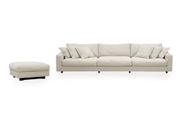 Valencia sofagruppe ekstra dyp 5-seters sofa + fotskammel i chenille