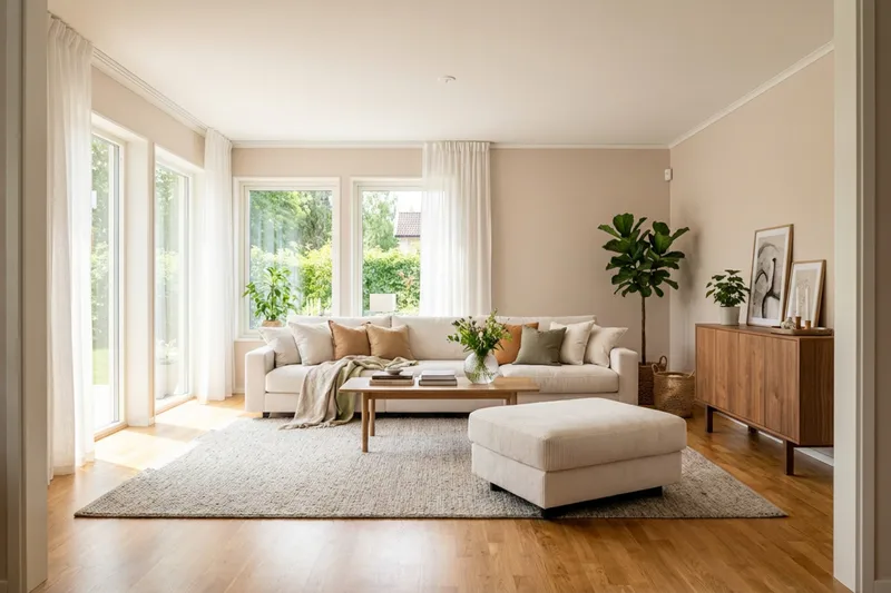 Valencia sofagruppe ekstra dyp 5-seters sofa + fotskammel - Offwhite - Møbler - Sofaer - Hjørnesofa