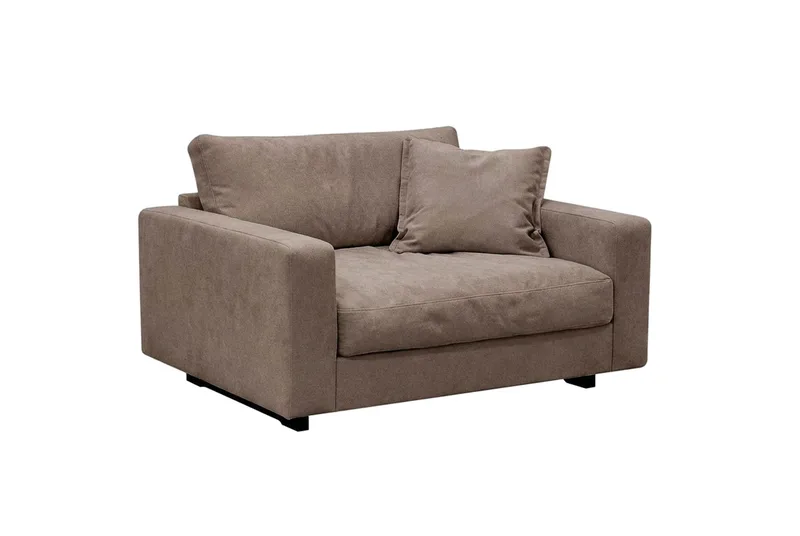 Valencia sofagruppe ekstra dyp 5-seters sofa + lenestol i chenille - Mørkbrun - Møbler - Sofaer - Sofagrupper