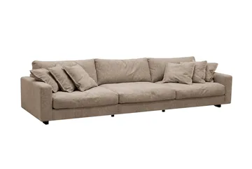 Valencia sofagruppe ekstra dyp 5-seters sofa + fotskammel i chenille - Brun - Møbler - Sofaer - Hjørnesofa