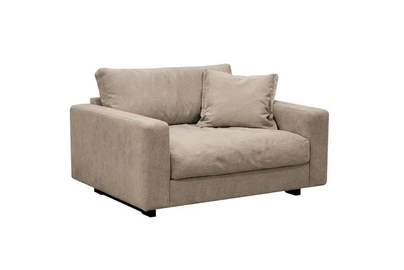 Valencia sofagruppe ekstra dyp 5-seters sofa + lenestol i chenille - Brun - Møbler - Sofaer - Sofagrupper