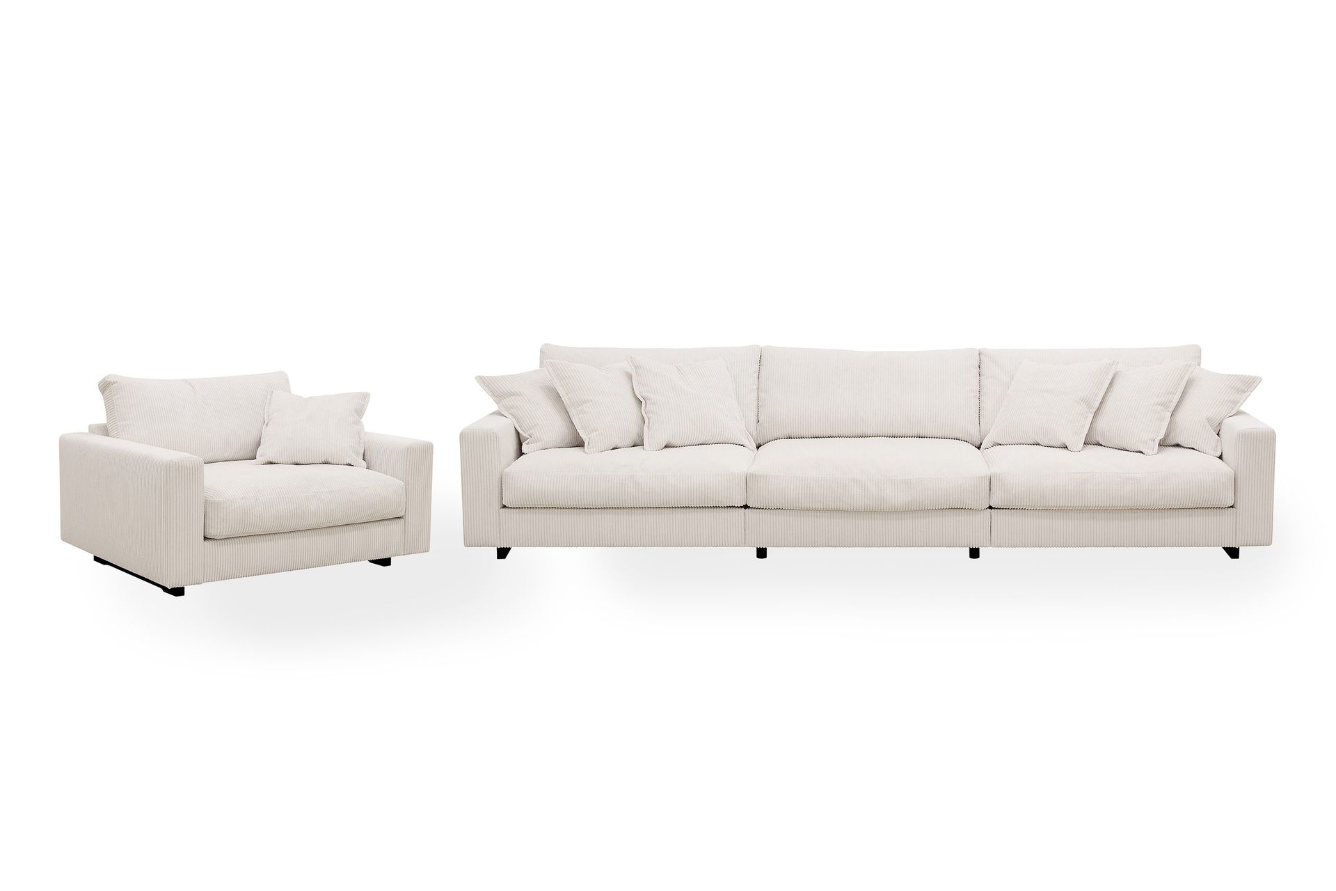 Valencia sofagruppe ekstra dyp 5-seters sofa + lenestol - Offwhite