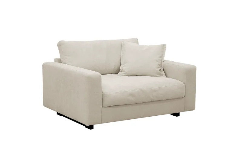 Valencia sofagruppe Extra Dyp 3-seters sofa + lenestol i chenille - Beige - Møbler - Sofaer - Sofagrupper