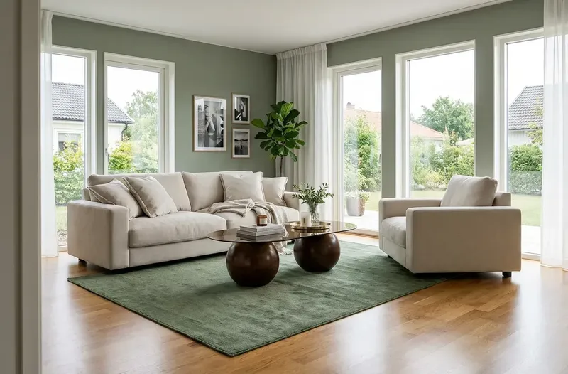 Valencia sofagruppe Extra Dyp 3-seters sofa + lenestol i chenille - Beige - Møbler - Sofaer - Sofagrupper