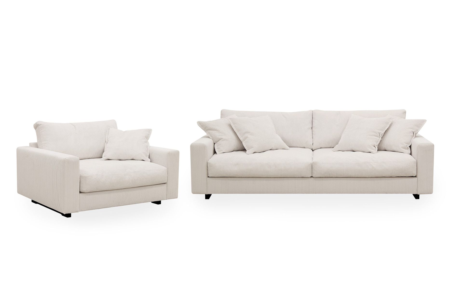 Valencia sofagruppe Extra Dyp 3-seters sofa + lenestol - Offwhite