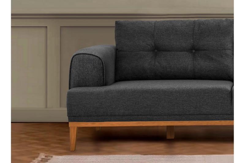 Valsot 4-seters Sofa med Divan - Antrasitt - Møbler - Sofaer - Sofa med sjeselong