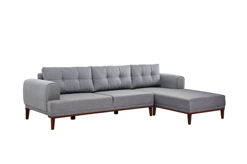 Valsot 4-seters Sofa med Divan - Grå - Møbler - Sofaer - Sofa med sjeselong