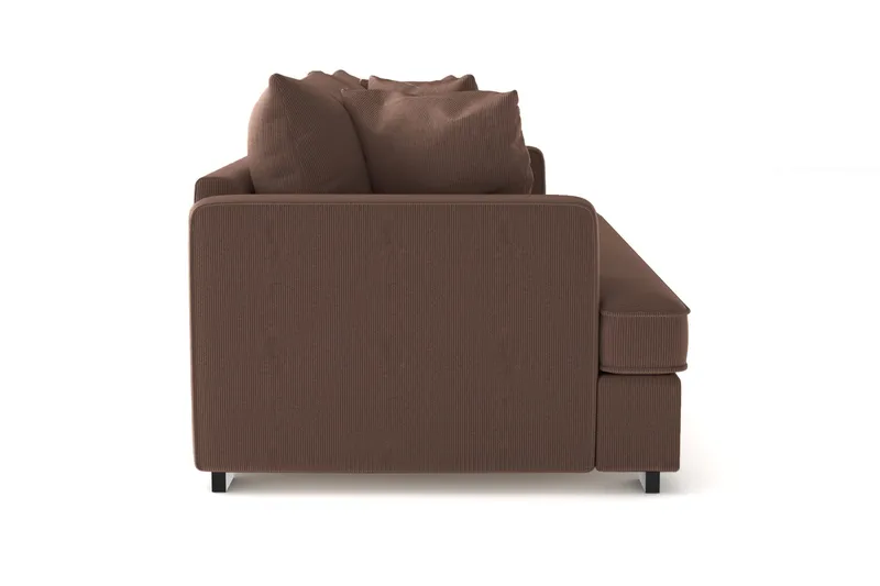 Vanlig sofa uten divan og sjeselong Scandinavian Choice Rossita Dyp 3-seters fløyelssofa Hel pute Brun - Møbler - Sofaer - Sofa 3 seter