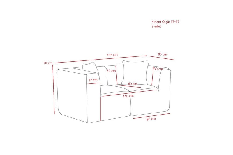 Veyno Sofa 2-sits - Antrasitt - Møbler - Sofaer - 2 seter sofa