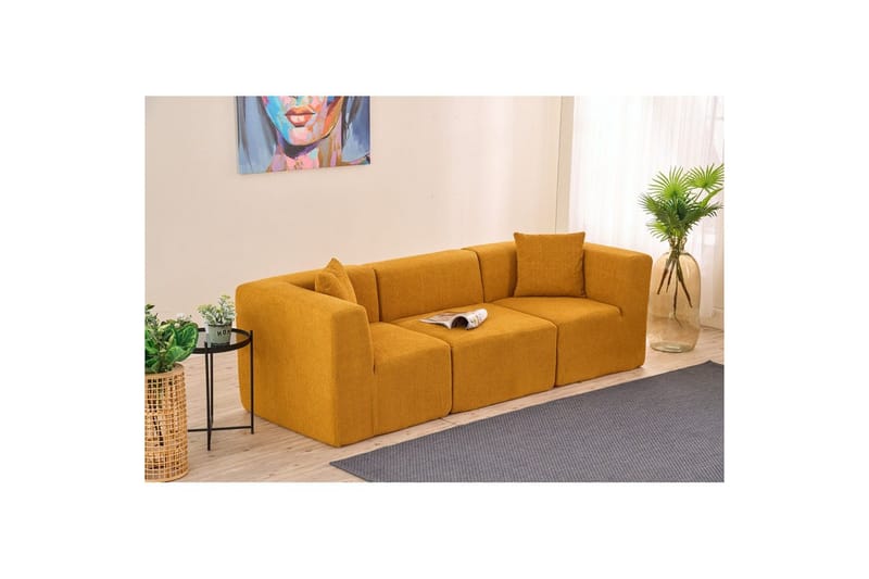 Veyno Sofa 3-sits - Oransje - Møbler - Sofaer - Sofa 3 seter
