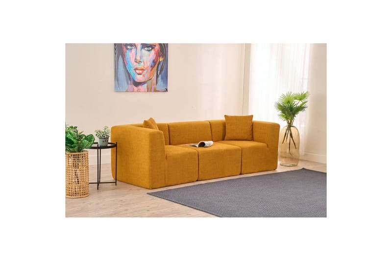 Veyno Sofa 3-sits - Oransje - Møbler - Sofaer - Sofa 3 seter