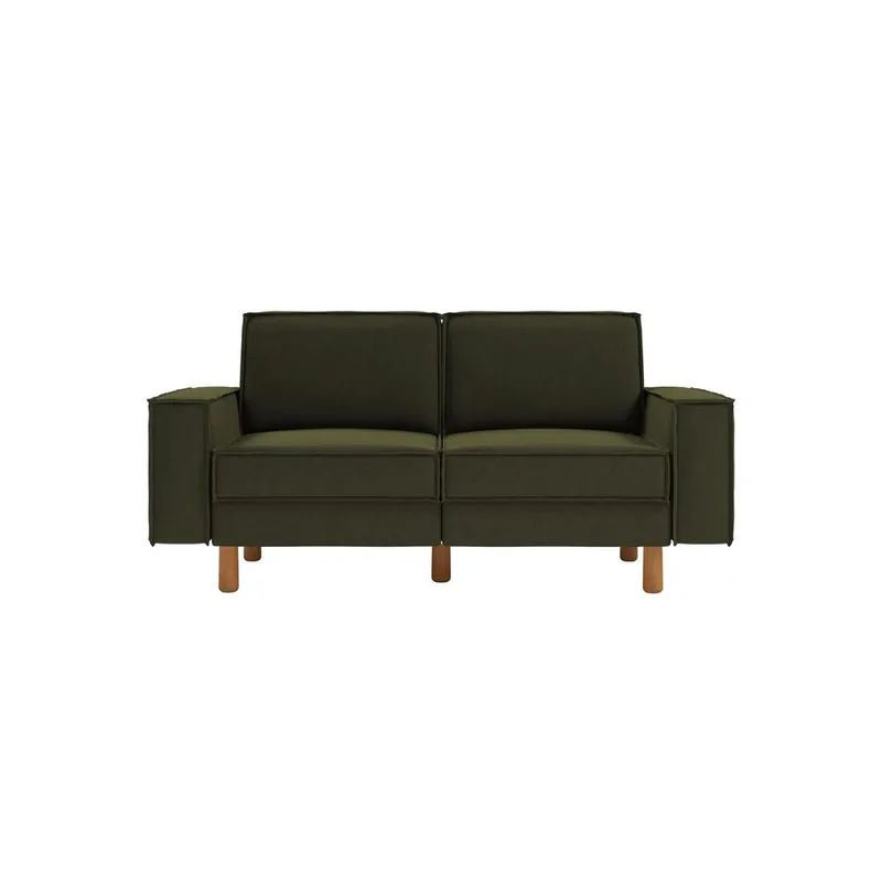 Vilsa 2-seters sofa - Brun/Mørkegrønn - Møbler - Sofaer - Fløyel sofaer