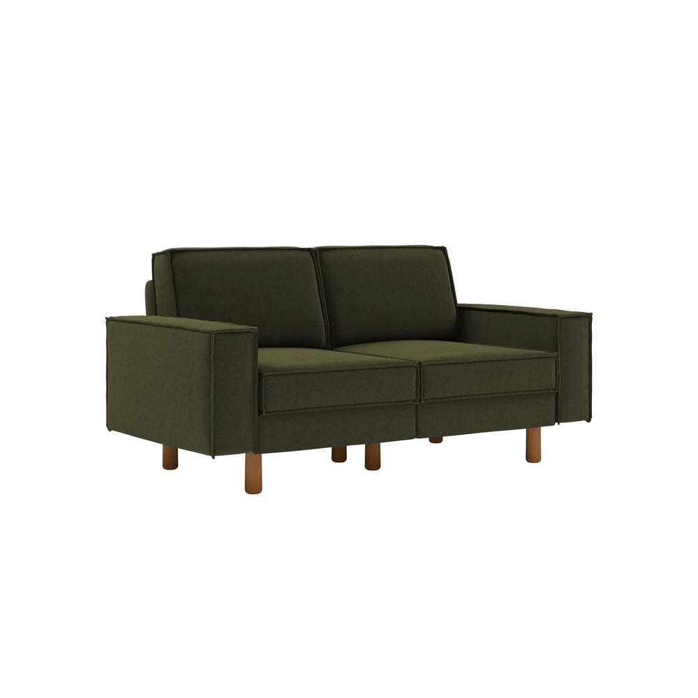 Vilsa 2-seters sofa - Brun/Mørkegrønn
