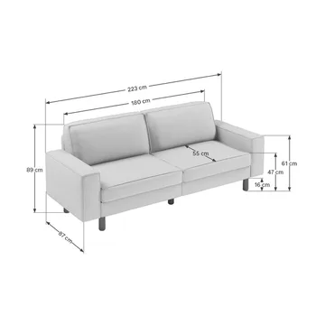Vilsa 3-seters sofa - Sennepsgul - Møbler - Sofaer - Fløyel sofaer