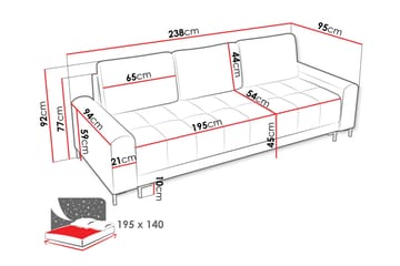 Vilshult Sofa 3-seter - Beige - Møbler - Sofaer - Sofa 3 seter