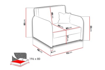 Viva Sovelenestol - Grå - Møbler - Sofaer - Sovesofaer - 2 seters sovesofa