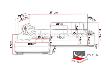 Warwick Sofa med Sjeselong 3-seter - Brun - Møbler - Sofaer - Sofa med sjeselong