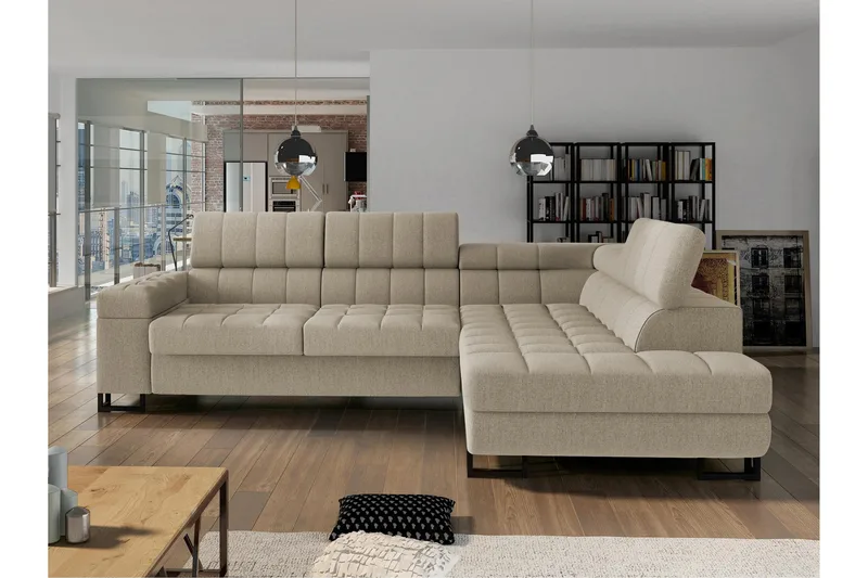 Warwick Sovesofa Med 3-Seters Sjeselong, Beige