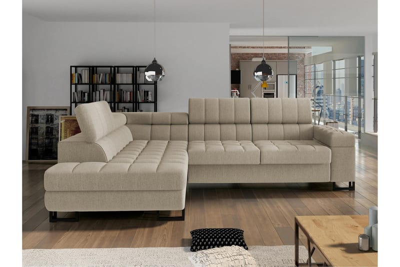 Warwick Sovesofa Med 3-Seters Sjeselong - Beige - Møbler - Sofaer - Sovesofaer