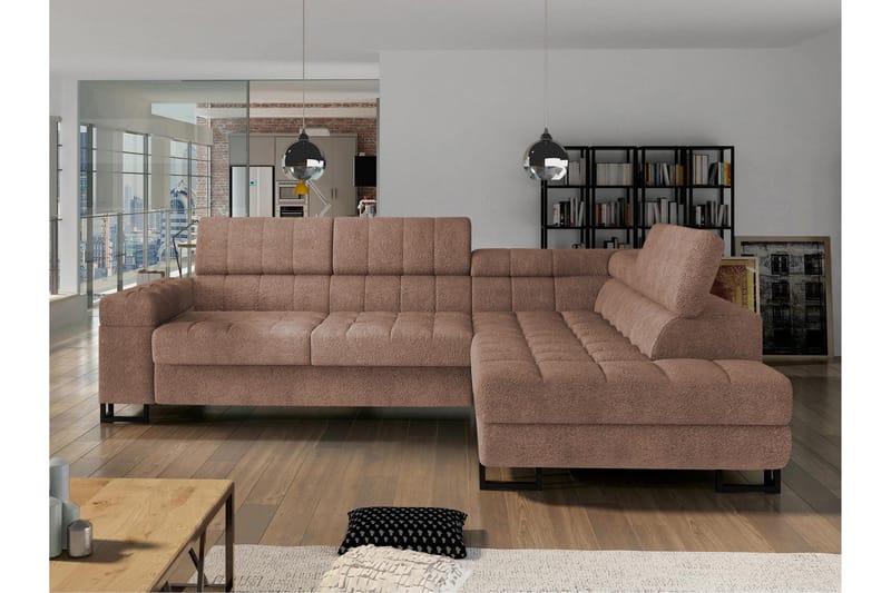 Warwick Sovesofa Med 3-Seters Sjeselong, Brun