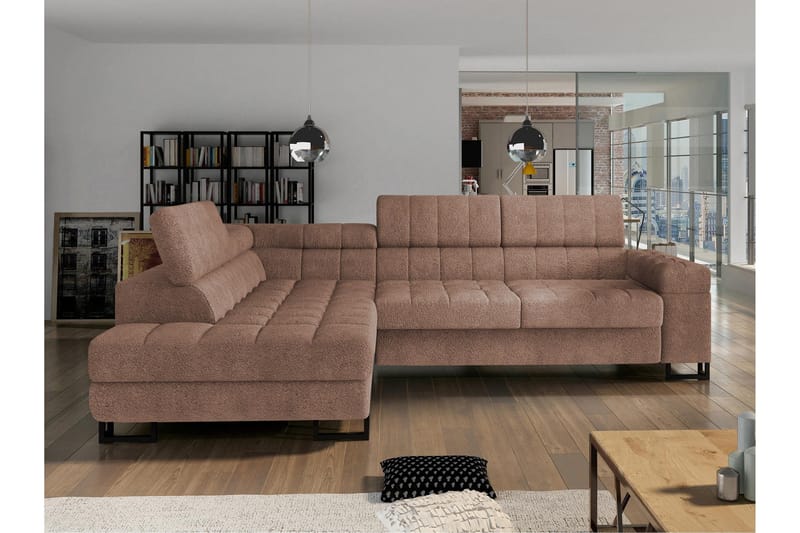 Warwick Sovesofa Med 3-Seters Sjeselong, Brun