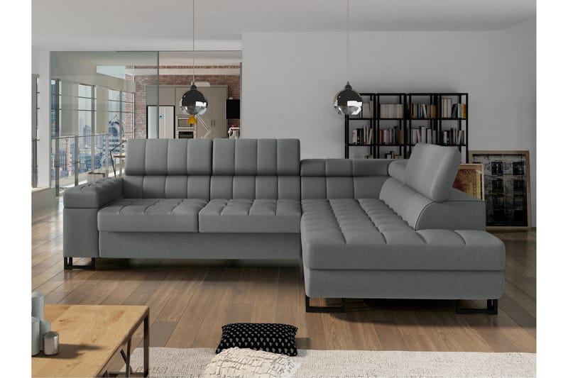 Warwick Sovesofa Med 3-Seters Sjeselong - Grå - Møbler - Sofaer - Sovesofaer