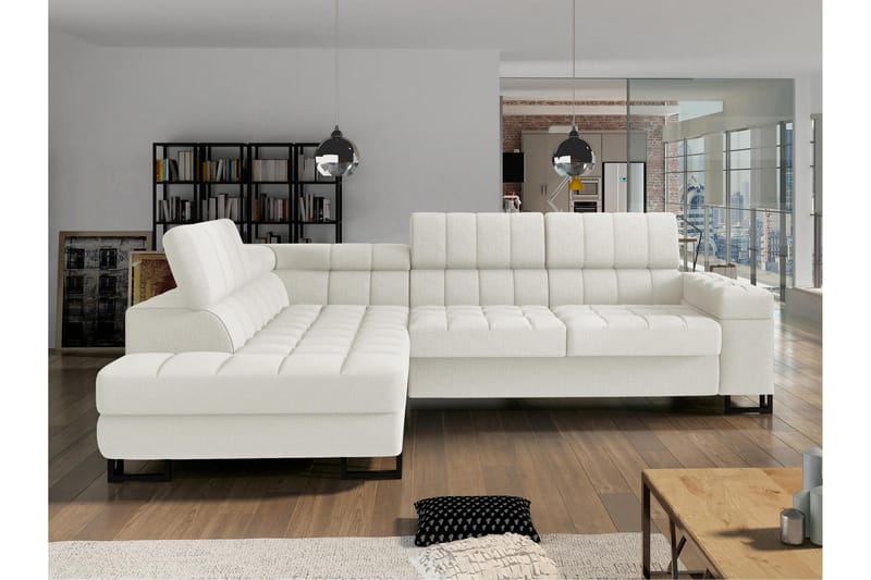 Warwick Sovesofa Med 3-Seters Sjeselong - Hvit - Møbler - Sofaer - Sovesofaer