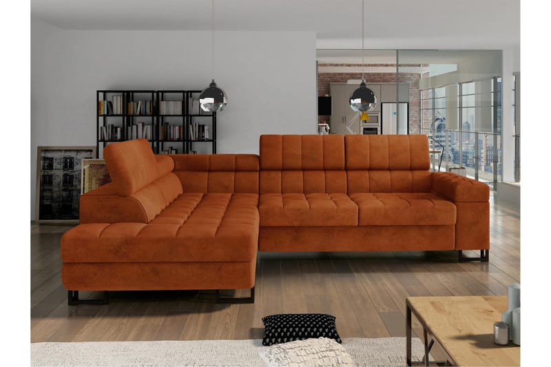 Warwick Sovesofa Med 3-Seters Sjeselong - Oransje - Møbler - Sofaer - Sovesofaer