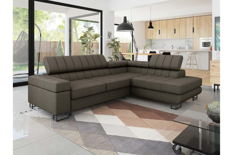 Warwick Sovesofa med Schäslong 3-seter - Brun - Møbler - Sofaer - Sovesofaer