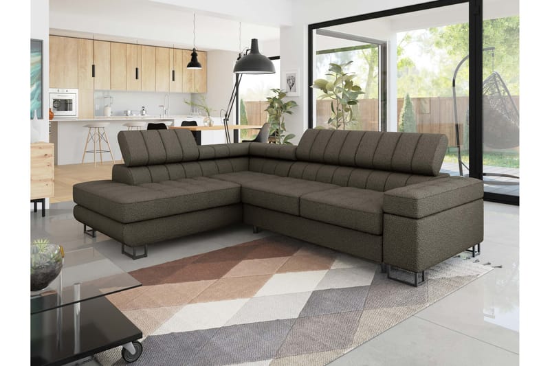 Warwick Sovesofa med Schäslong 3-seter - Brun - Møbler - Sofaer - Sovesofaer