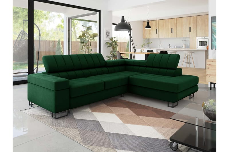 Warwick Sovesofa med Schäslong 3-seter - Grønn - Møbler - Sofaer - Sovesofaer