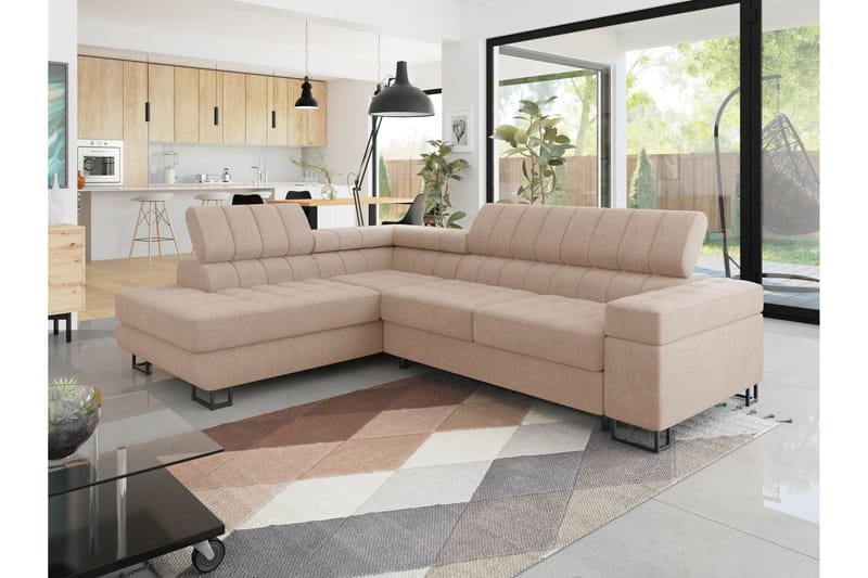 Warwick Sovesofa med Schäslong 3-seter - Rosa - Møbler - Sofaer - Sovesofaer