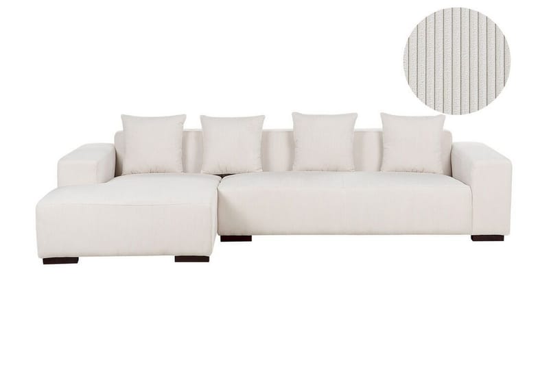 Westerfeld 4-seter Venstre L-formet Hjørnesofa 285 cm i Manchester - Hvit - Møbler - Sofaer - Hjørnesofa