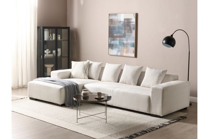 Westerfeld 4-seter Venstre L-formet Hjørnesofa 285 cm i Manchester - Hvit - Møbler - Sofaer - Hjørnesofa