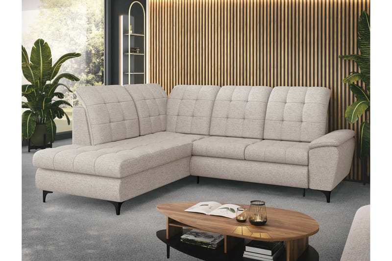 Widald Sovesofa med Sjeselong 3-seter - Beige - Møbler - Sofaer - Sovesofaer