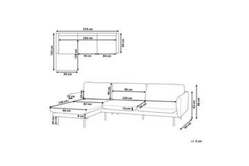 Woodal Hjørnesofa 4-seter - Grå/Svart - Møbler - Sofaer - Hjørnesofa