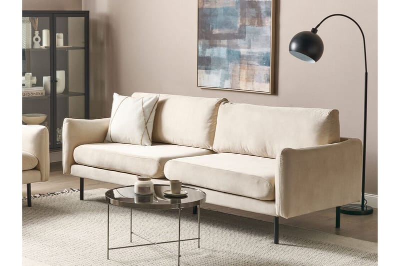 Woodal Sofa 3-seter - Beige/Svart - Møbler - Sofaer - Fløyel sofaer