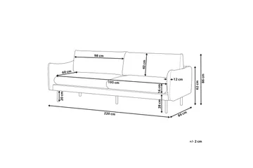 Woodal Sofa 3-seter - Beige/Svart - Møbler - Sofaer - Fløyel sofaer