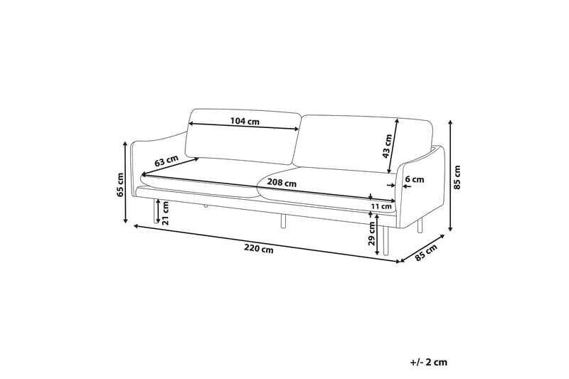 Woodal Sofa 3-seter - Brun/Svart - Møbler - Sofaer - Sofa 3 seter
