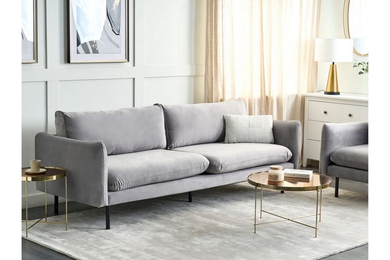 Woodal Sofa 3-seter - Grå/Svart - Møbler - Sofaer - Fløyel sofaer