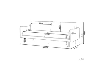 Woodal Sofa 3-seter - Grå/Svart - Møbler - Sofaer - Fløyel sofaer