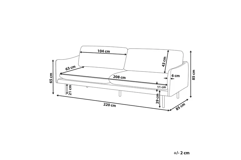Woodal Sofa 3-seter - Grønn/Svart - Møbler - Sofaer - Sofa 3 seter