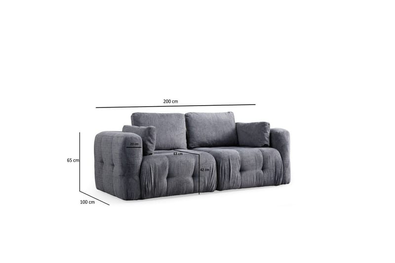 Yvara Sofa 2-sits - Grå - Møbler - Sofaer - Modulsofaer - Komplett modulsofa