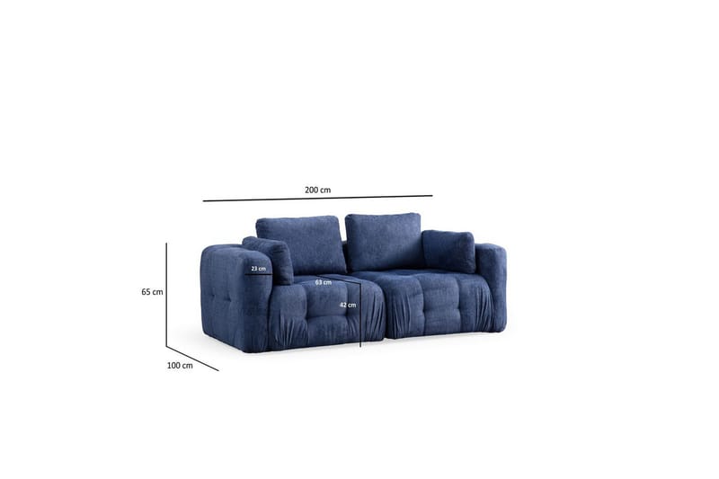 Yvara Sofa 2-sits - Marineblå - Møbler - Sofaer - Modulsofaer - Komplett modulsofa